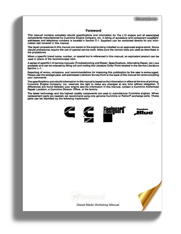 Cummins L10 Manual Download